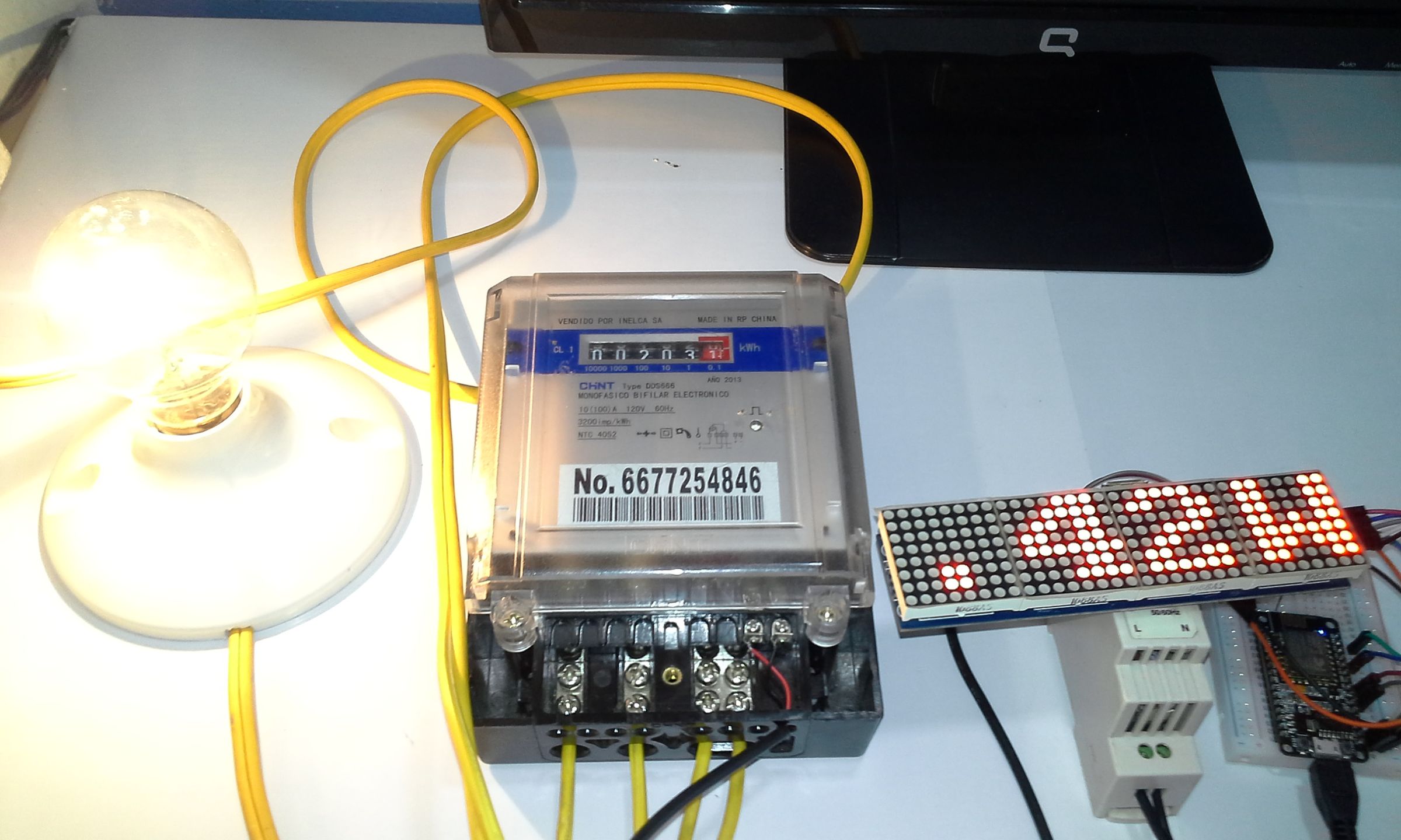 Electric Consumption Meter CHINT + ESP8266 & Matrix Led MAX7912 9 Steps (with Pictures