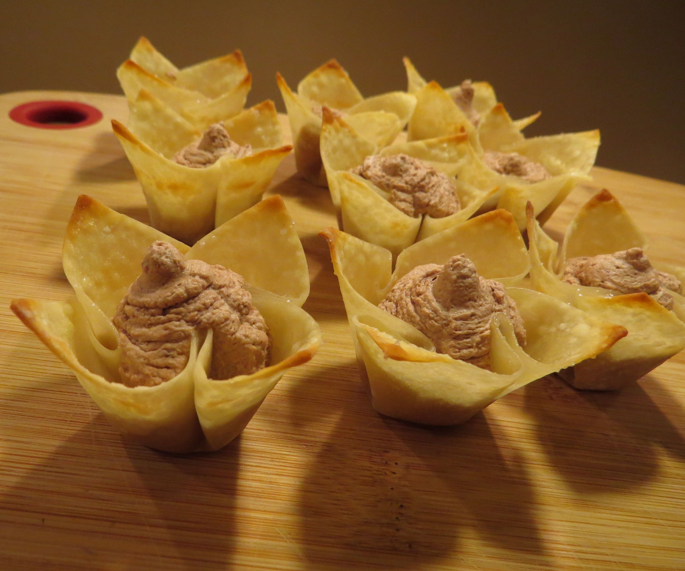 Chocolate Mousse Wonton Blossoms
