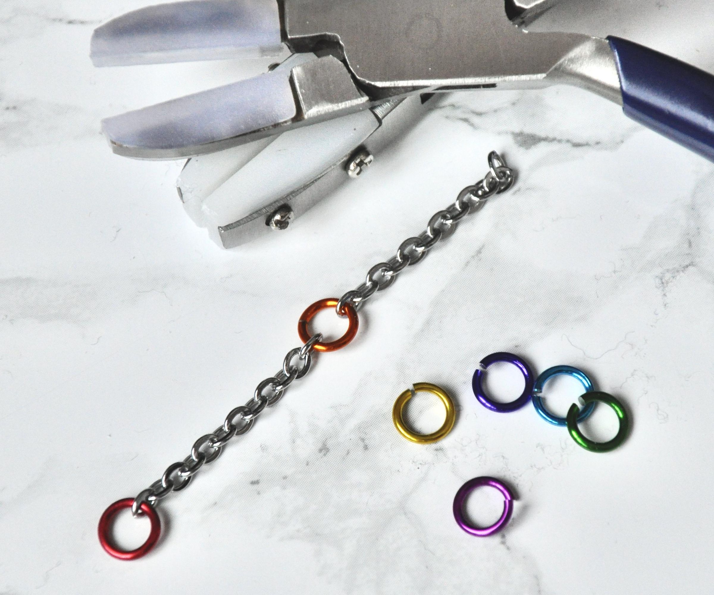 Long Wrap Chain and Rainbow Jump Ring Necklace 5 Steps (with Pictures