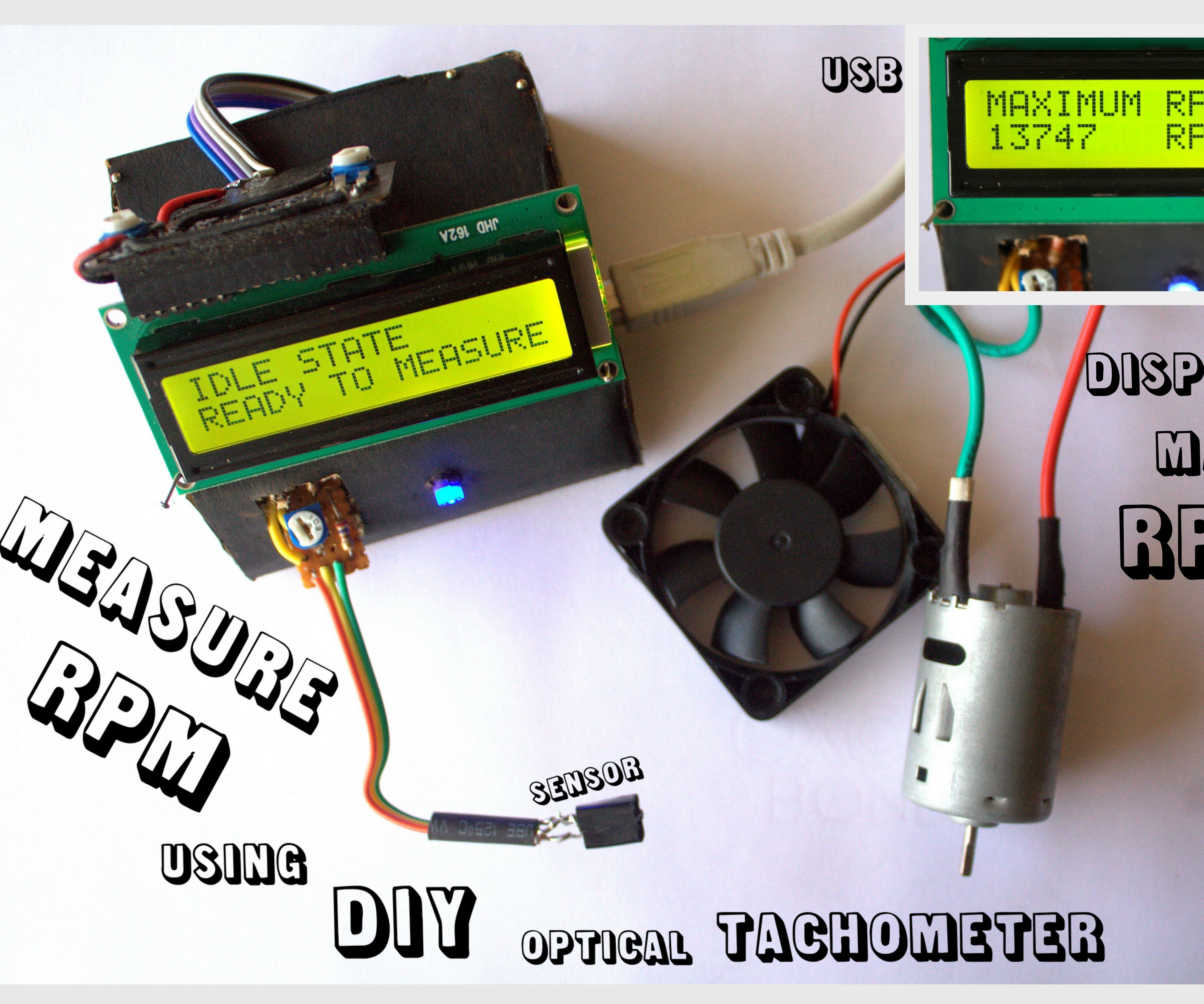 Measure RPM - Optical Tachometer 