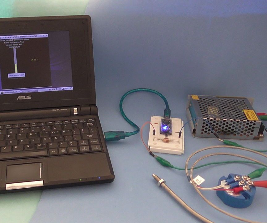 Medicion de temperatura con RTD PT100, transmisor 4-20 mA y Arduino