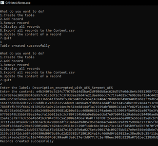 Save Encrypted Note Into Database