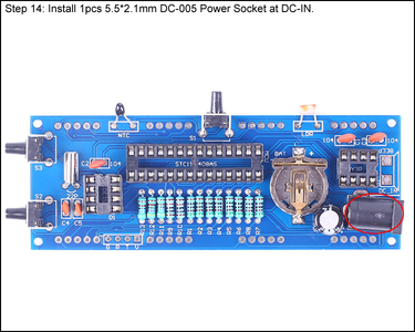 Install 1pcs 5.5*2.1mm DC-005 Power Socket at DC-IN