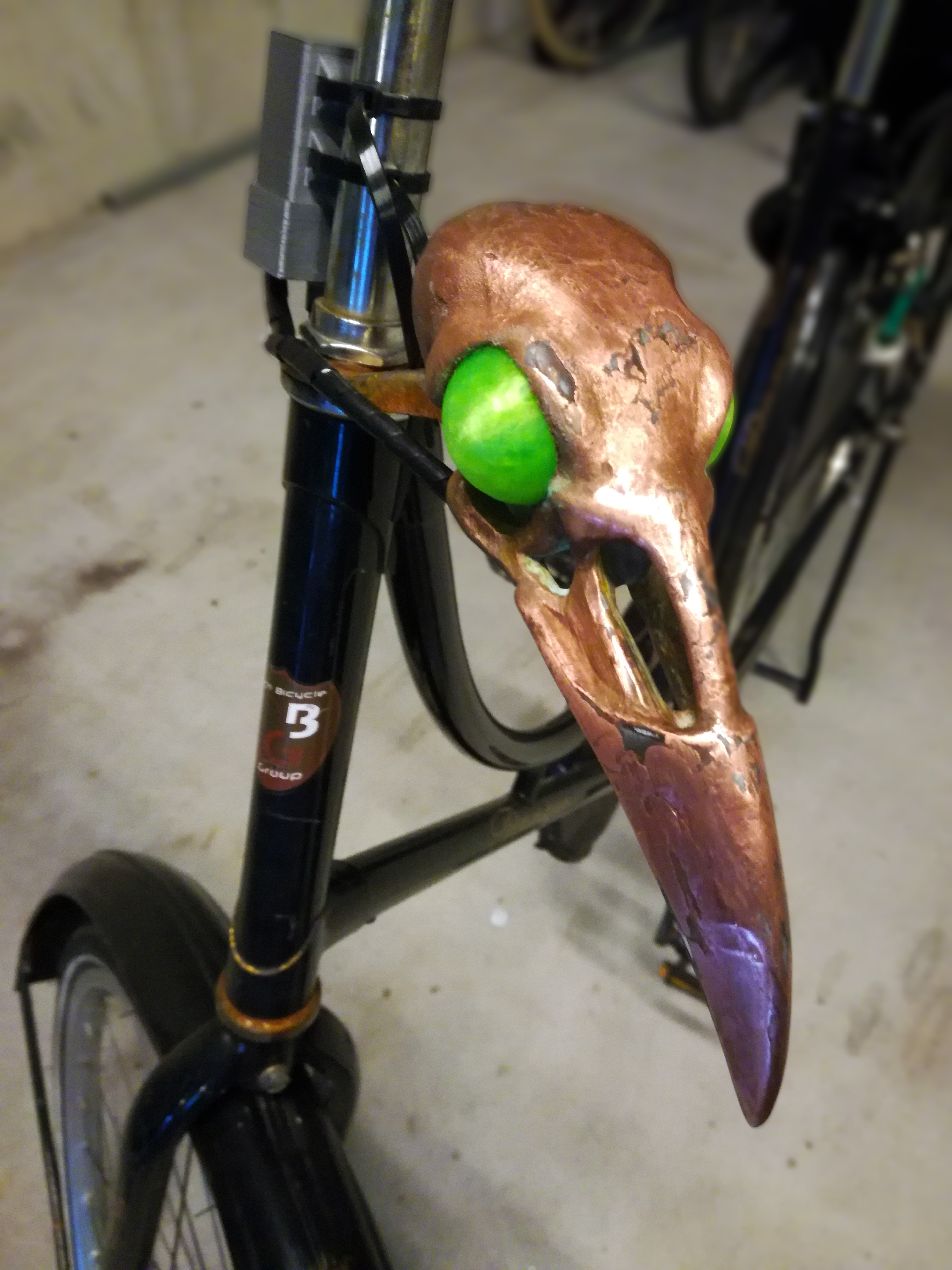 3D Printed Copper Plated Raven Skull Bicycle Light 9 Steps (with