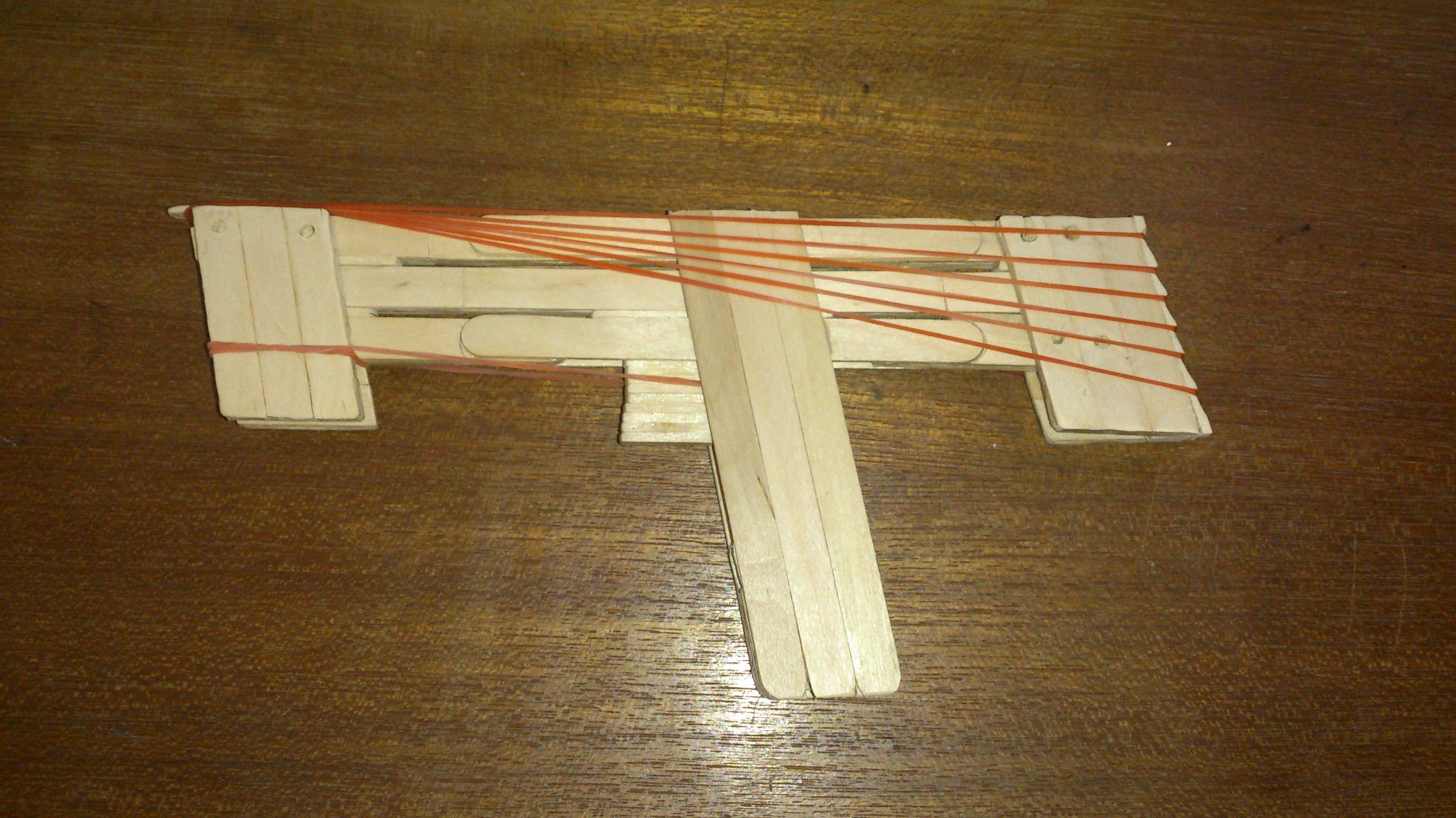 Popsicle Stick Rubber Band Gun "Escalator Action" 7 Steps (with