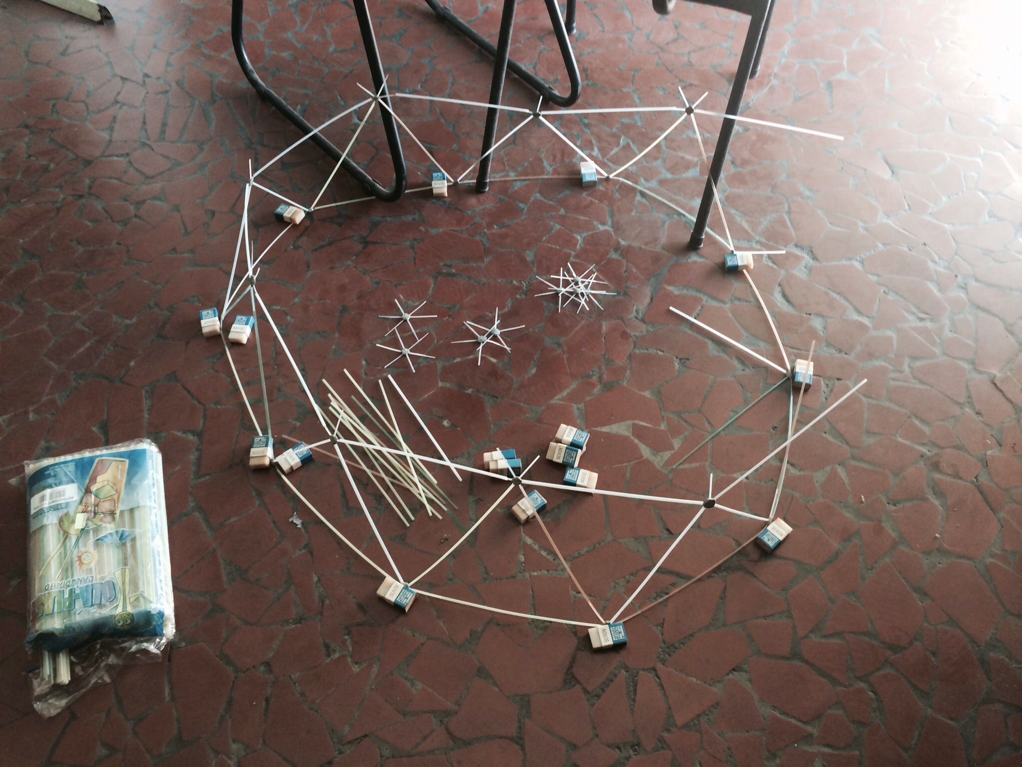 Geodesic Dome With Straws 9 Steps Instructables