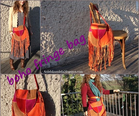 Fringe patchwork boho bag 