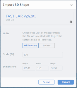 Importing to Tinkercad