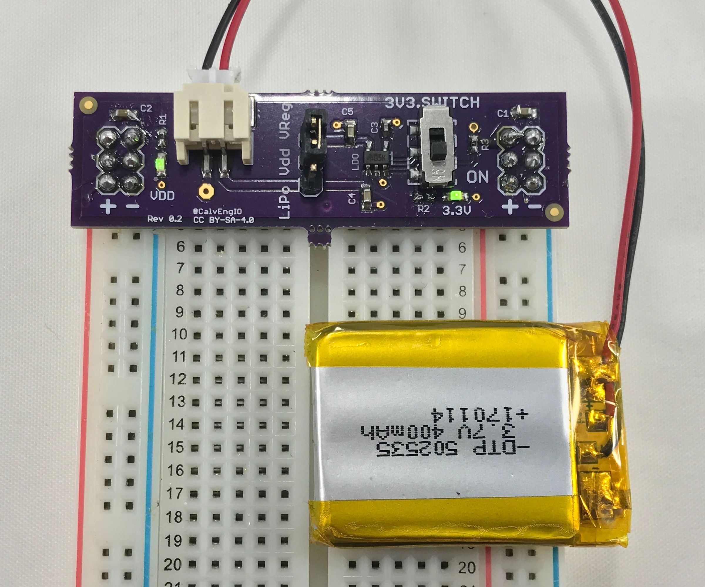 LiPo Battery Breadboard Power Supplies