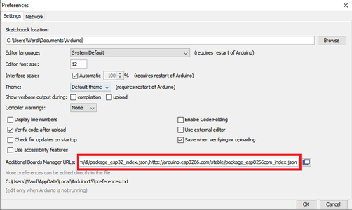 Adding Esp8266 Support to Arduino IDE