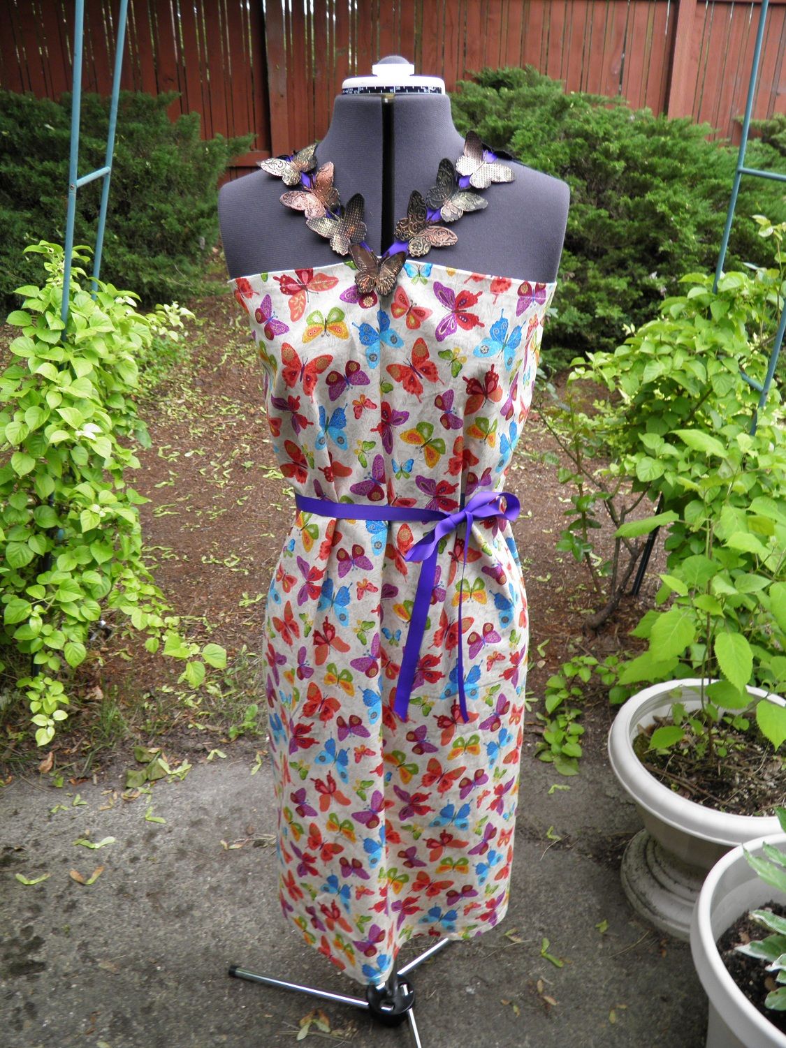 Leather Butterfly Maxi Dress