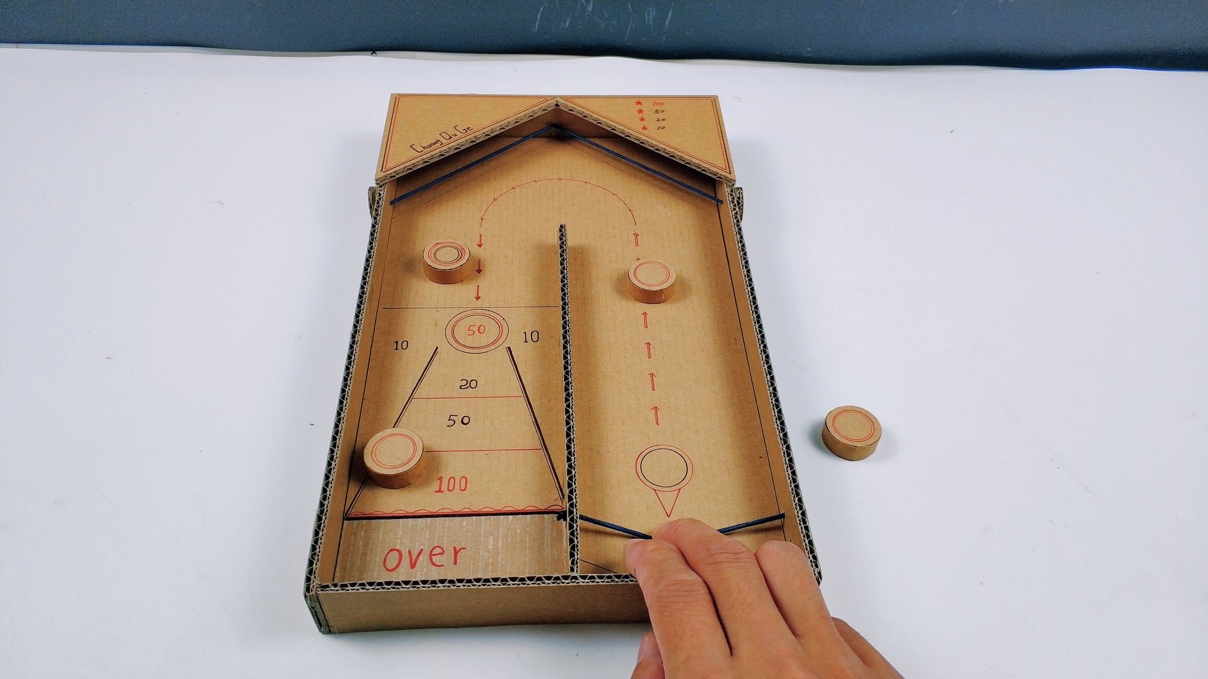 Making a Desktop Shuffleboard Game With Cardboard 5 Steps Instructables