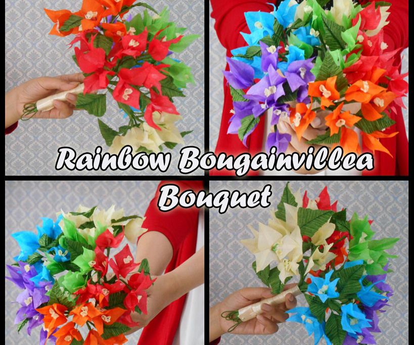 TISSUE PAPER FLOWERS: RAINBOW BOUGAINVILLEA BOUQUET