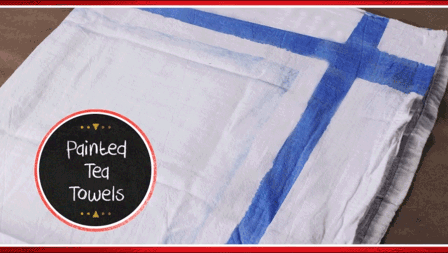 Spray Painted Tea Towels