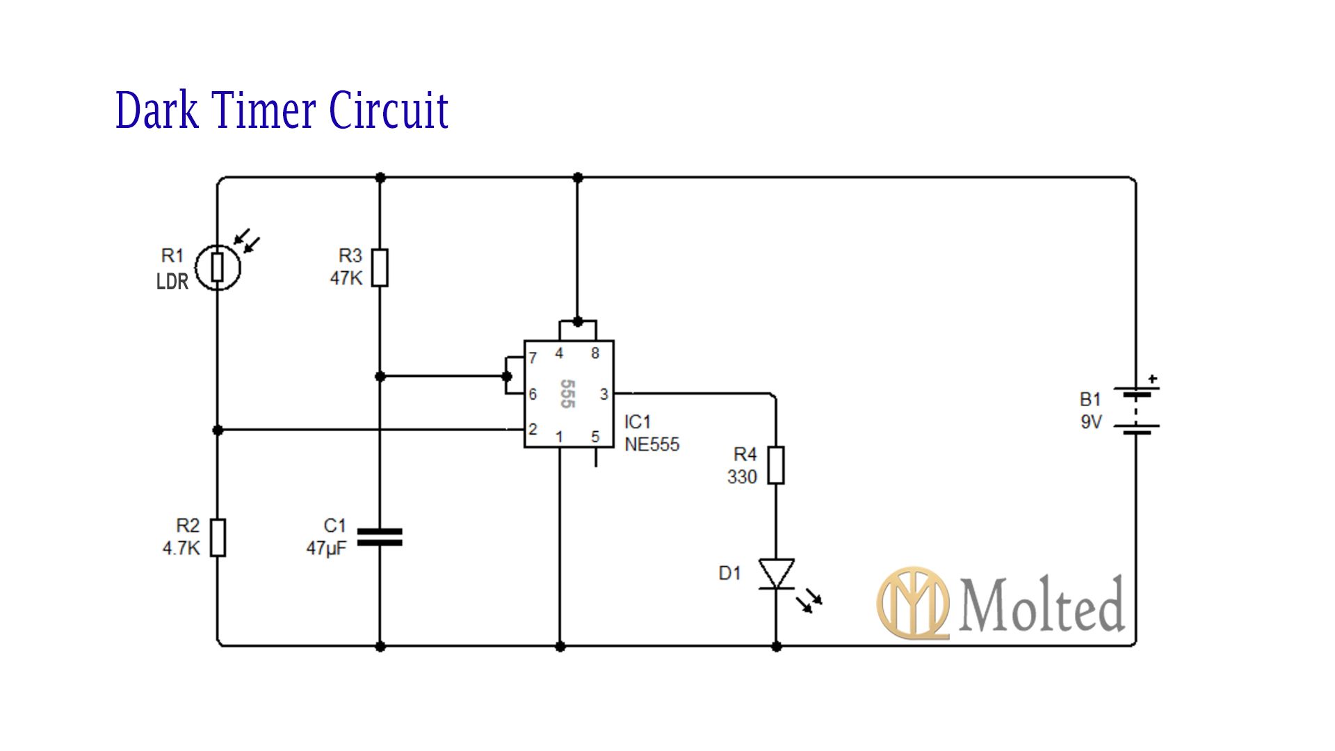 5 LDR Circuits Latching, Timers, Light & Dark Sensors 3 Steps