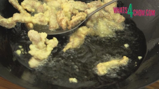 Deep-frying the Pork and Carrots