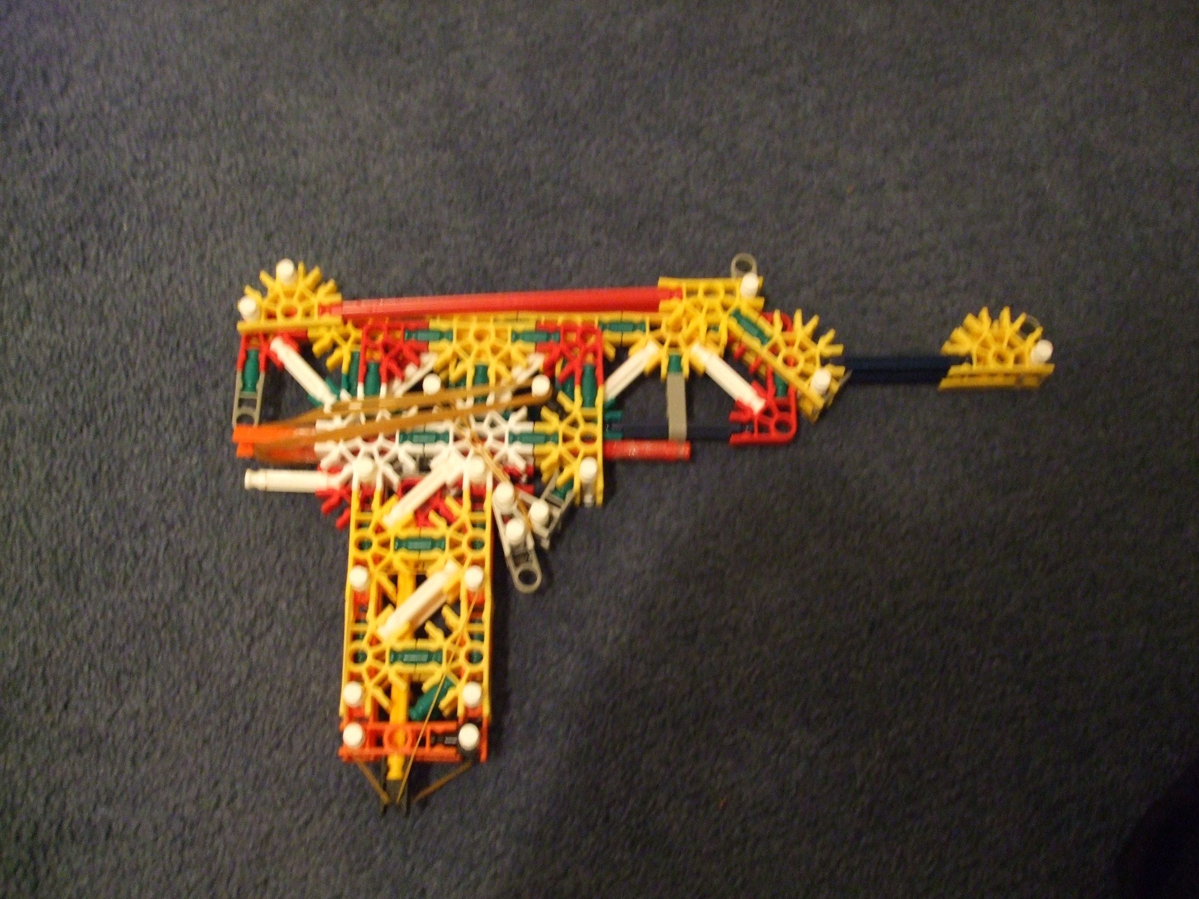 Knex pistol with magazine and folding stock