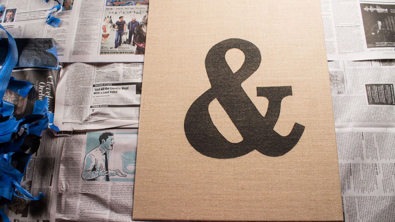 Ampersand Artwork on Burlap