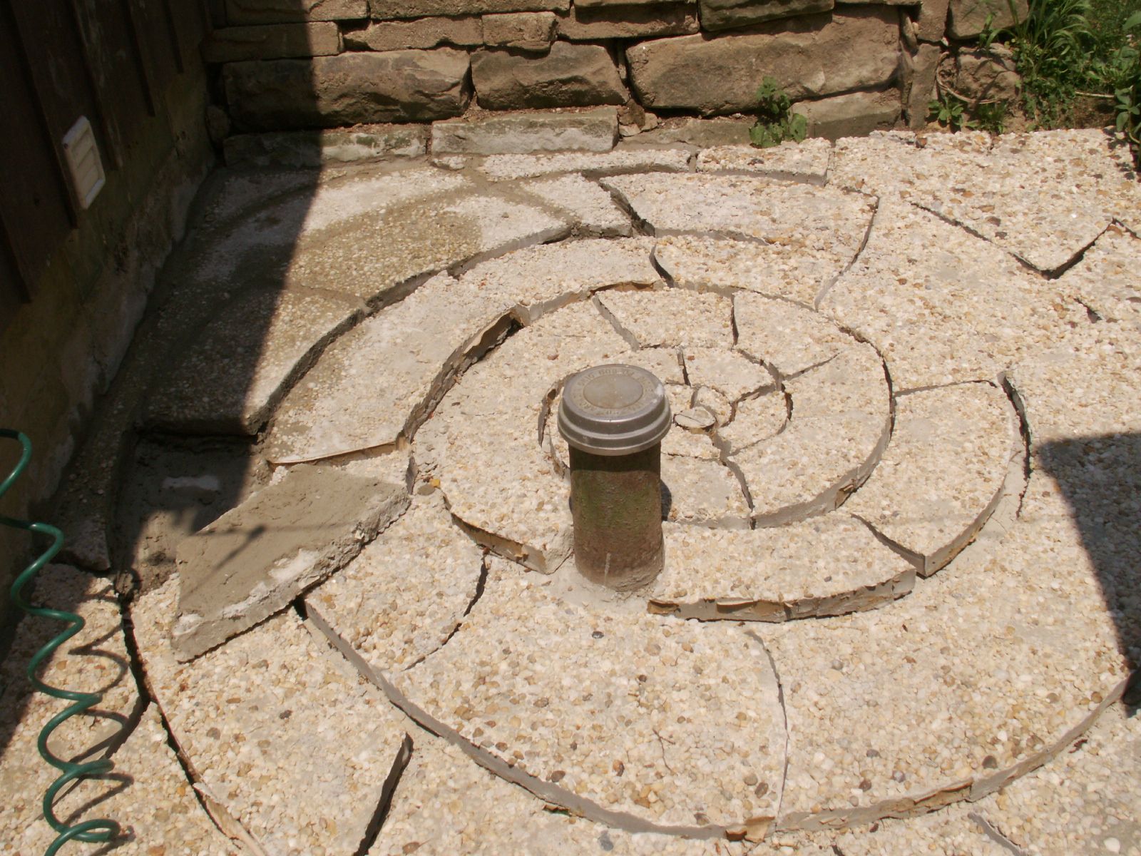 Custom Spiral Stone Brick Patio
