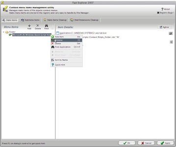 Add Item to the Folder Context Menu
