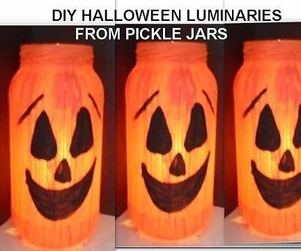 Pickle Jar Jack-O-Lanterns