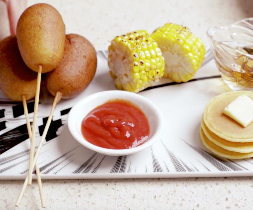 Mini Corndog With Bonus Cornmeal Pancake Recipe