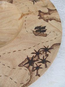 Pirate Map Platter (large Dia Turning and Basic Pyrography) 