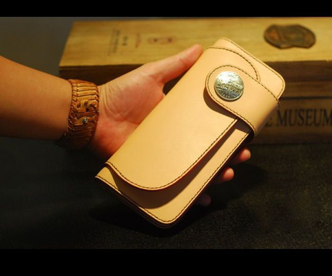 Leather Long Wallet Billfold