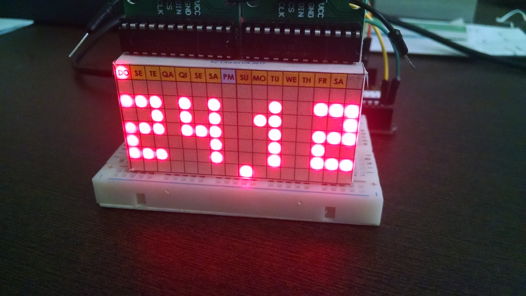 Digital and Binary Clock With Two LED Matrix and RTC