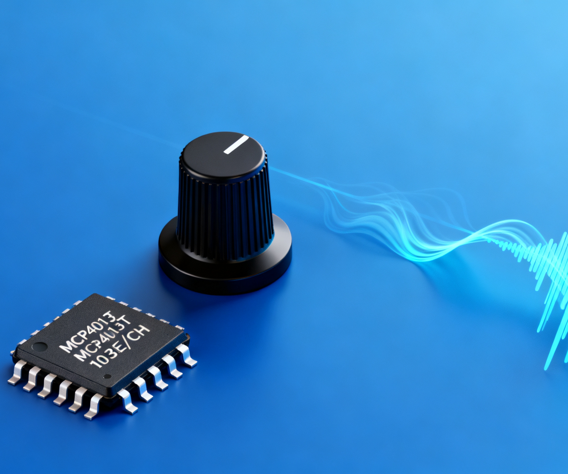 Digital Volume Control Using MCP4013T-103E/CH