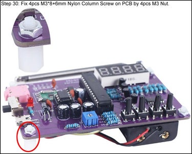 Fix 4pcs M3*8+6mm Nylon Column Screw on PCB by 4pcs M3 Nut