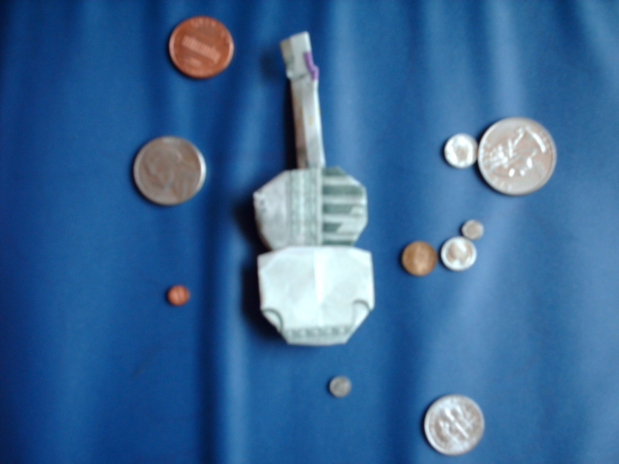 Origami Dollar Guitar