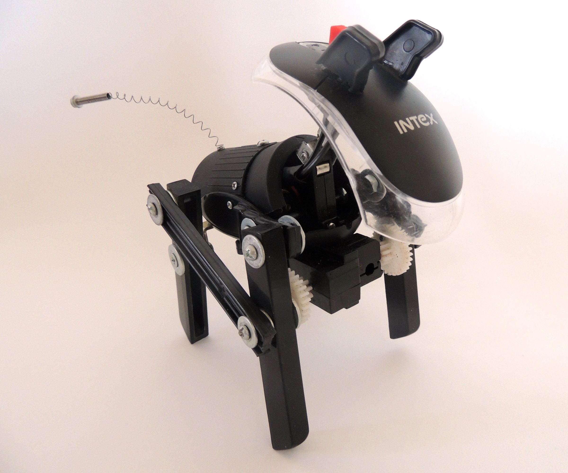 Simple Robo-Dog (made of Piano Keys, a Toy Gun and a Mouse)