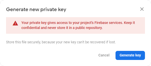 Get the Firebase Private Key