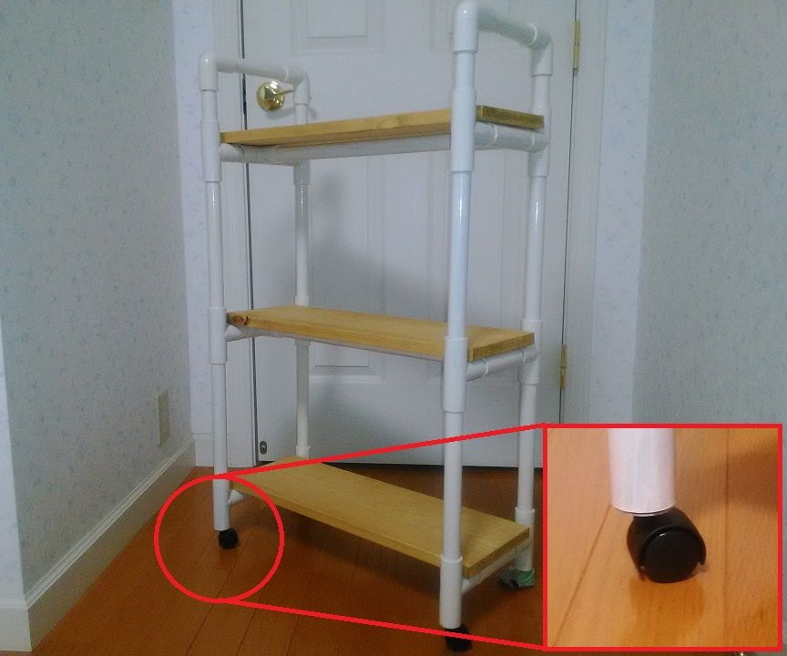 Caster Mounting Example of Water Pipe Furniture