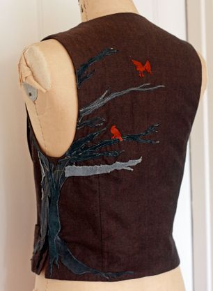 Leather Collage Vest