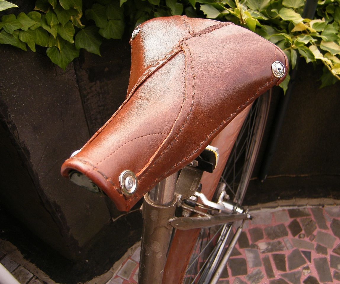 Bicycle Saddle Transformed and Made of Old Leather Shoes