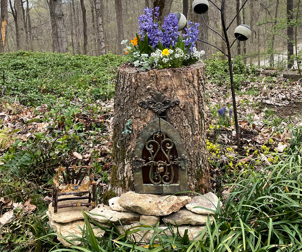 Fairy House Log Planter