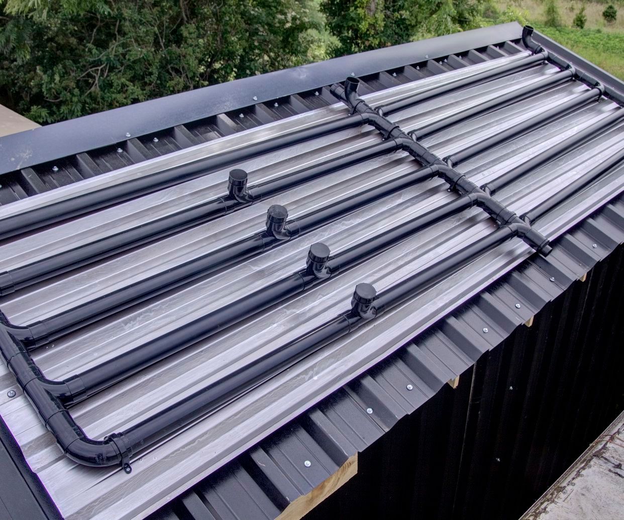 Automated Solar Hot Water Power Shower Using Black Plastic Pipes