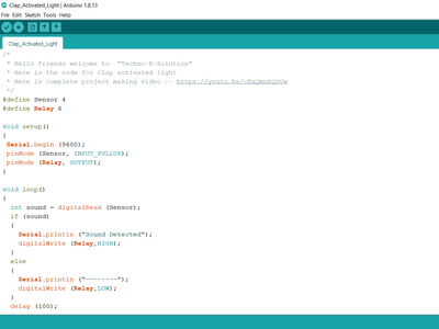 Clap Activated Light Using Arduino Nano : 5 Steps - Instructables