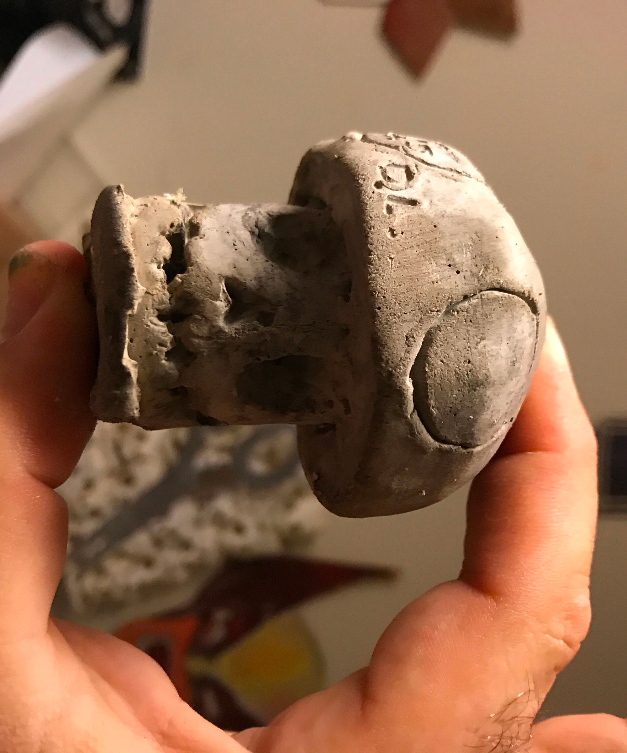 Casting Cement With a Silicone Mold. 