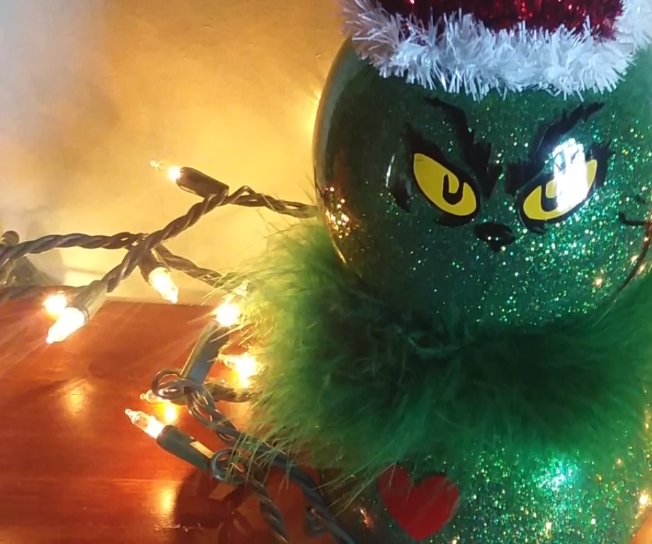 Dollar Store Fish Bowl Grinch