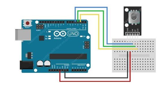 Connecting the Rotary Encoder to the Arduino