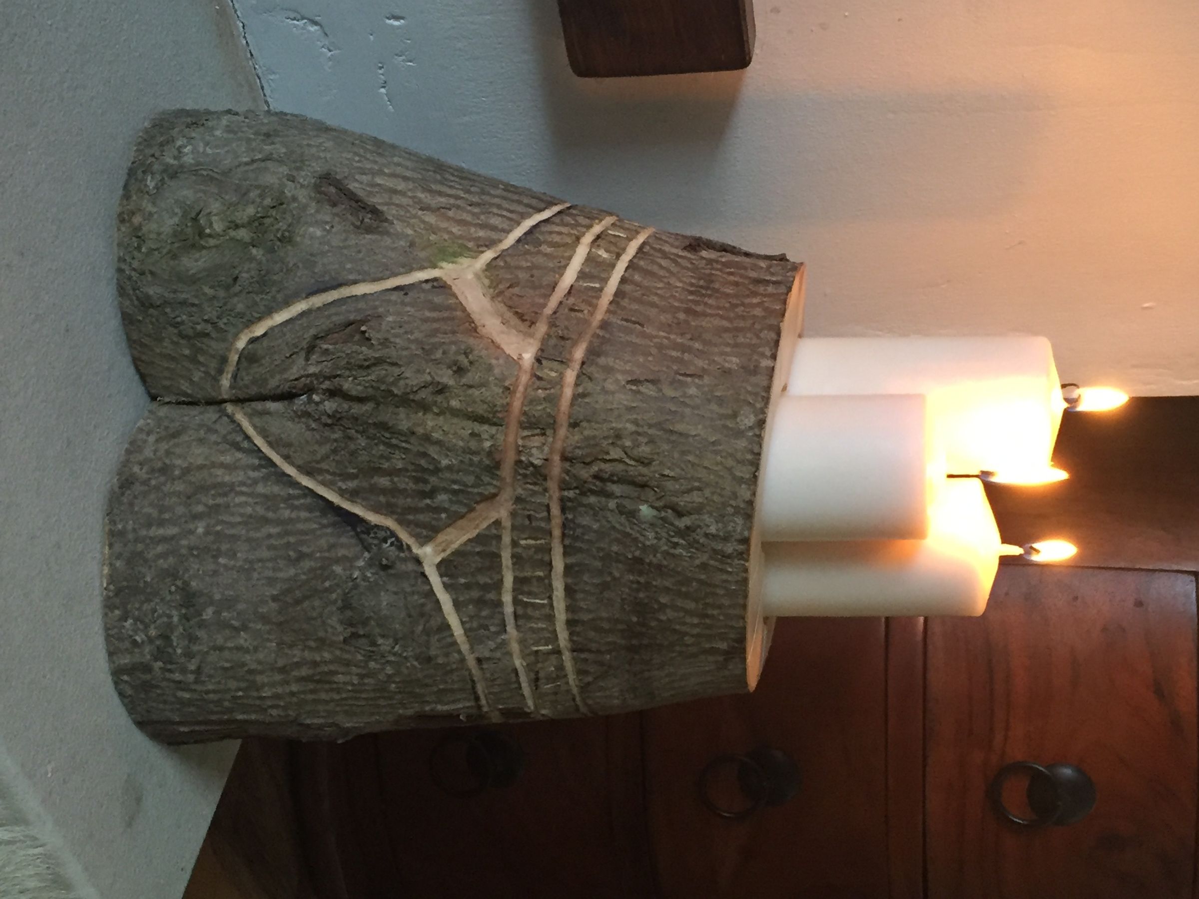 Wood Stump Candle Holder 6 Steps Instructables