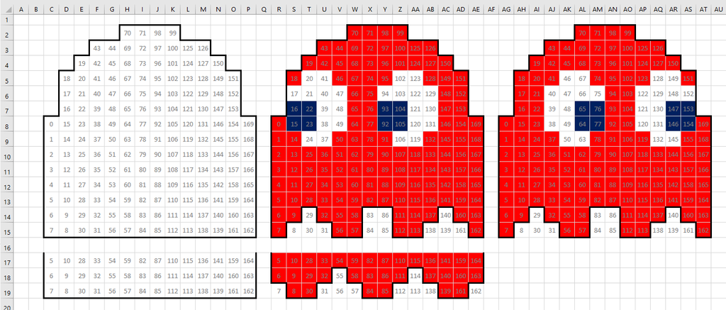 Pacman Ghost Pixel Art Template