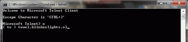 Next Enter Towel.blinkenlights.nl As Shown Below and Press Enter.