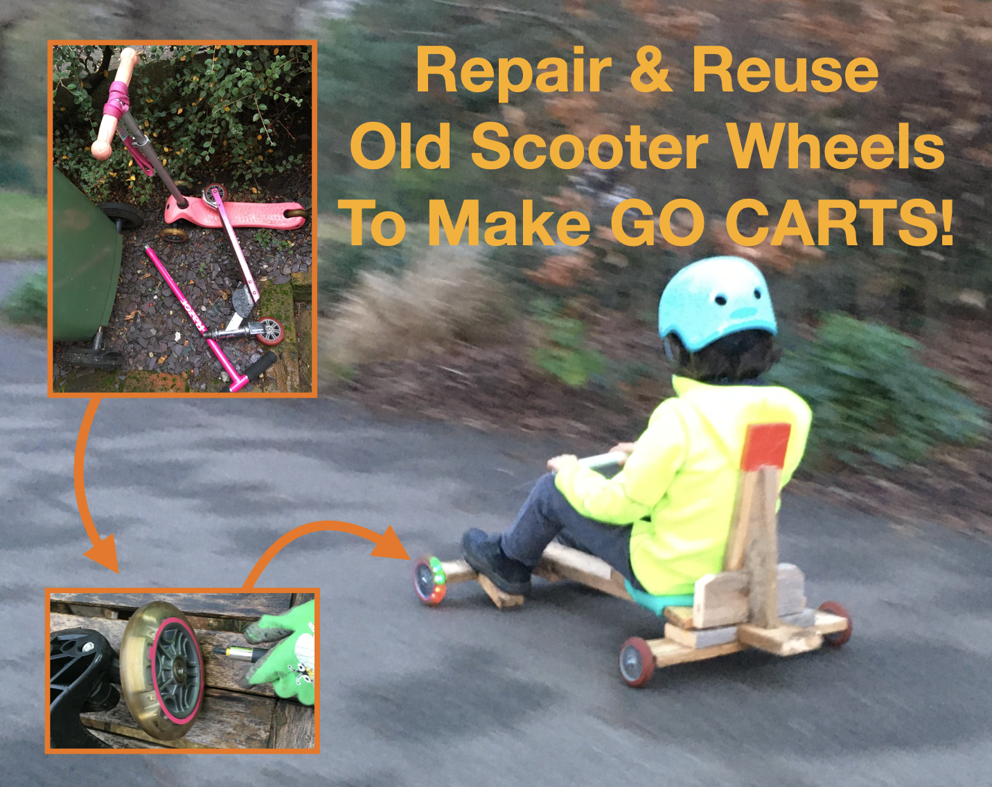 Go Kart Racer From Reused Old Scooter Wheels 20 Steps (with Pictures