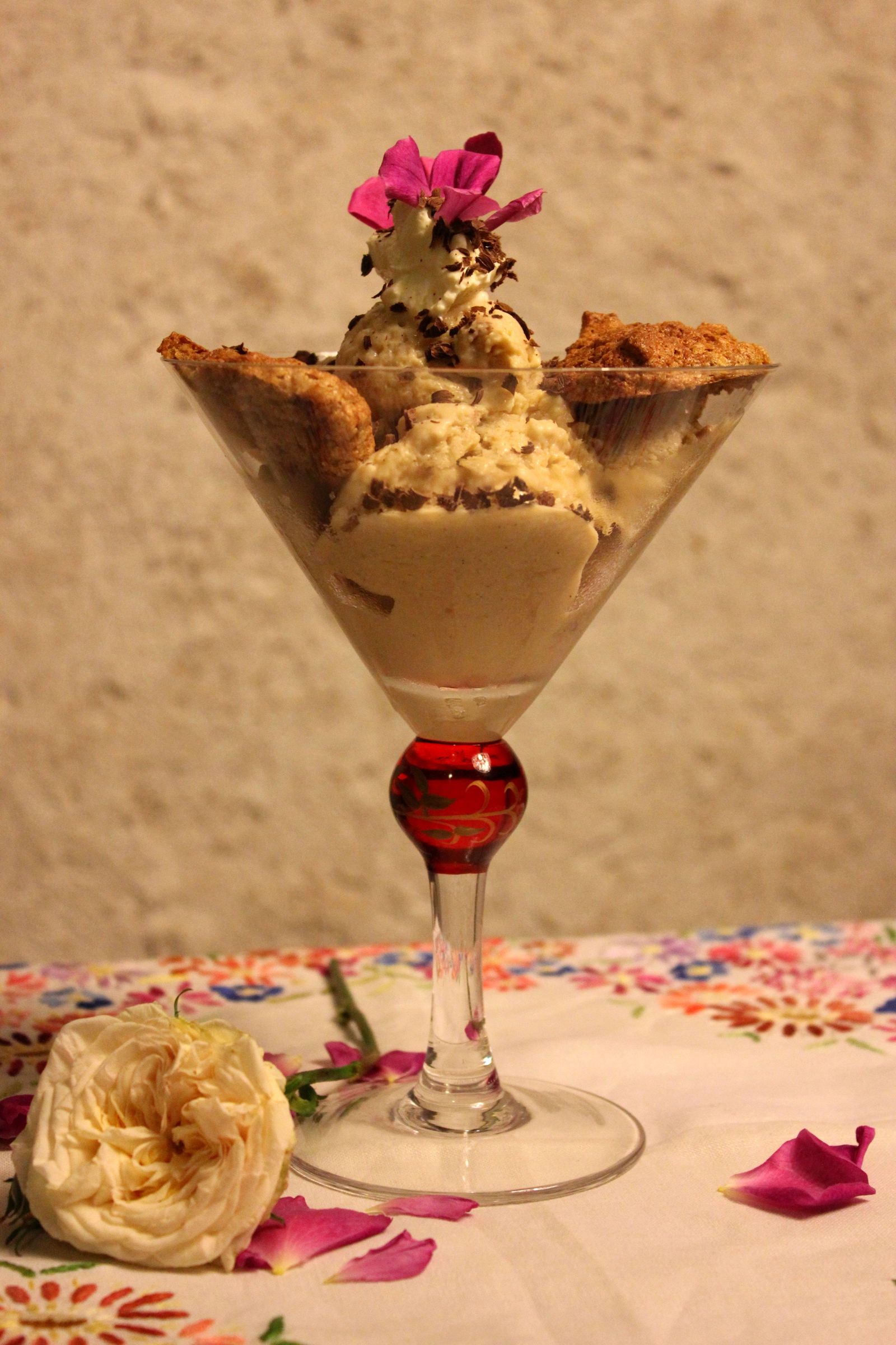 Rose Petal Ice Cream and Ratafias - Organic and Gluten-free Animated Recipes