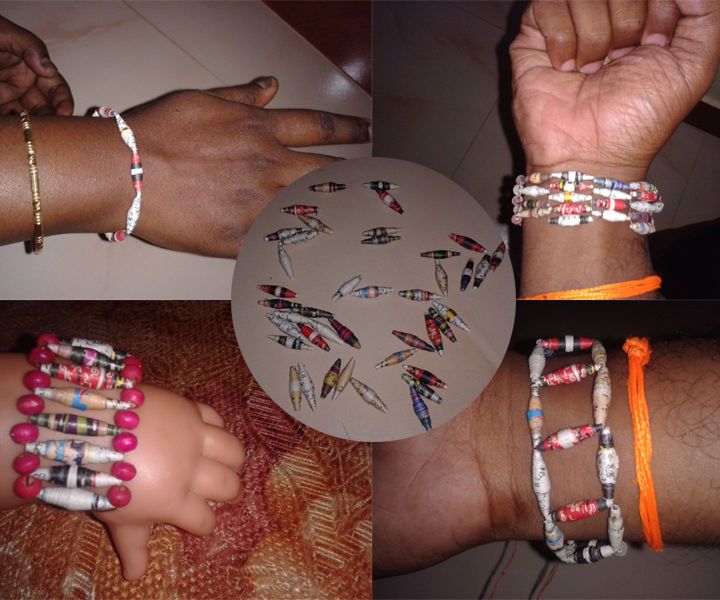 Bi Conical Paper Beads Bracelets