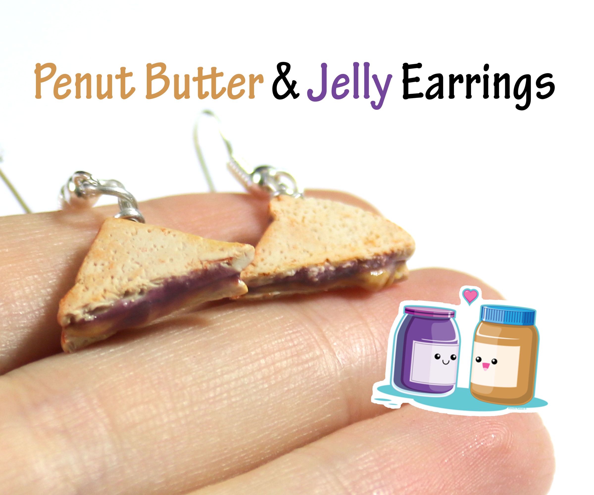 Tutorial: DIY Penut Butter and Jelly Earrings - FIMO, Polymer Clay ?? 